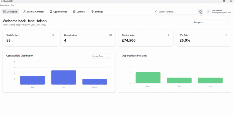 SheetsCRM – The Serverless CRM Powered by Google Sheets
