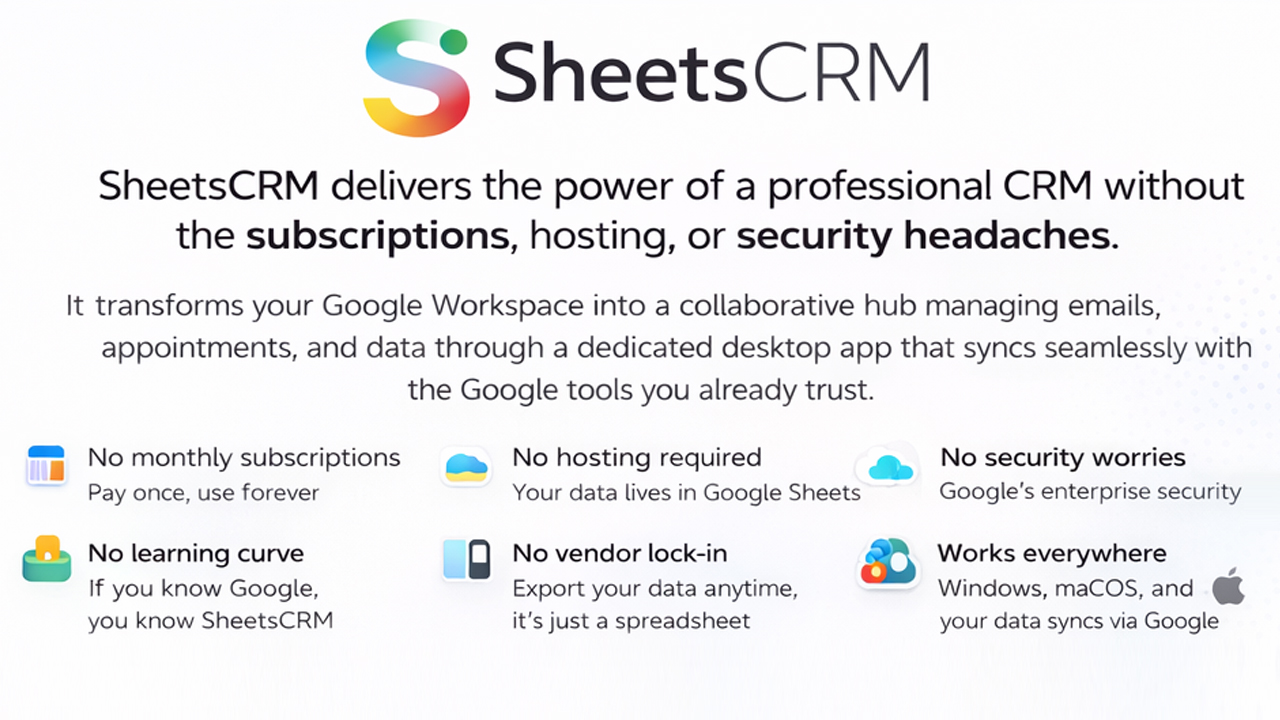 SheetsCRM – The Serverless CRM Powered by Google Sheets