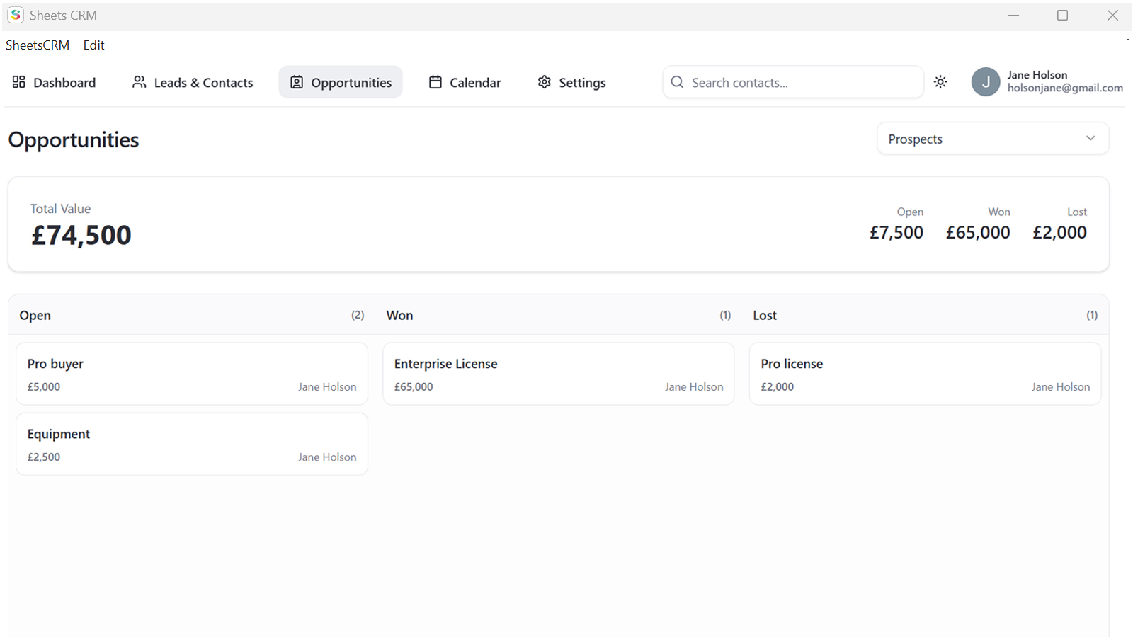 SheetsCRM – The Serverless CRM Powered by Google Sheets