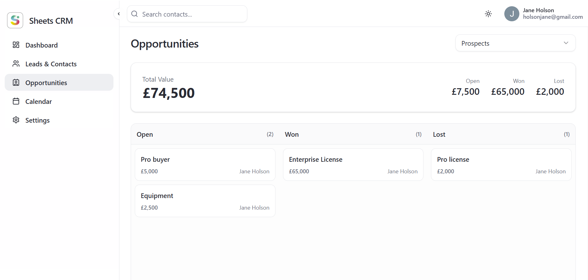 SheetsCRM – The Serverless CRM Powered by Google Sheets